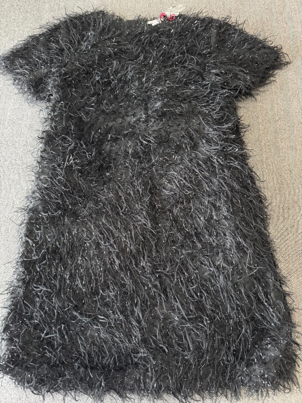 NWT, FRANCES VALENTINE, SHIFTY DRESS IN BLACK GOTHAM SHAG POLY - Picture 10 of 14